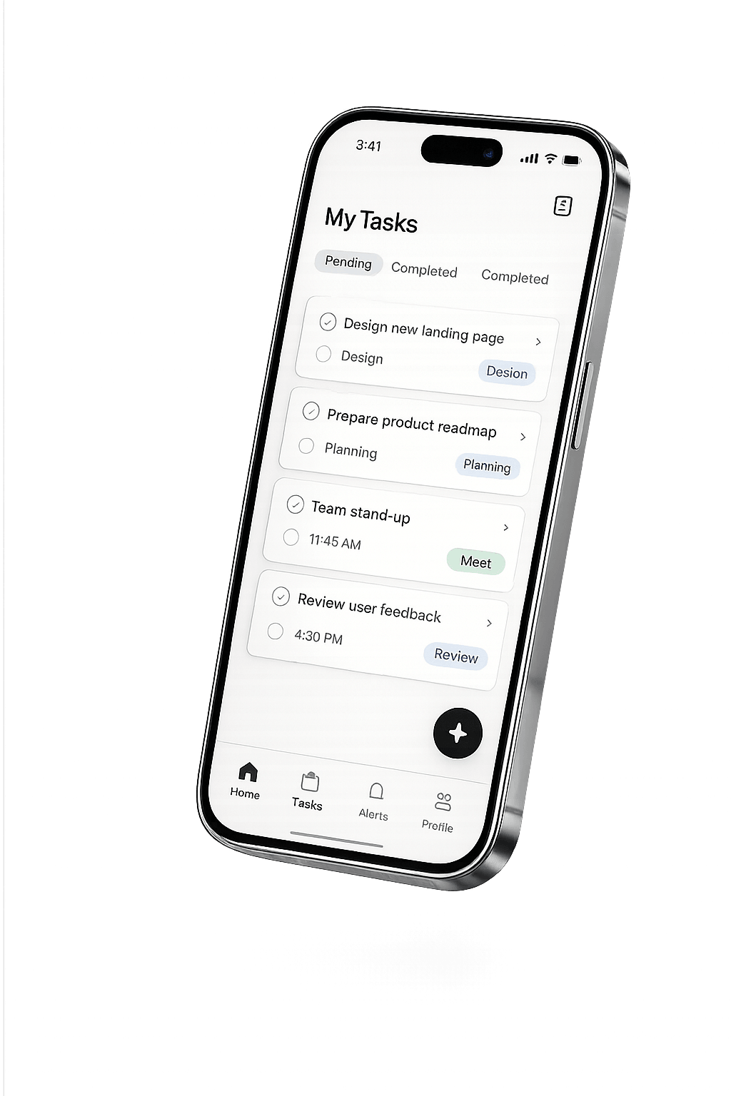 Task manager app screenshot displayed on an iPhone